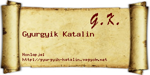 Gyurgyik Katalin névjegykártya